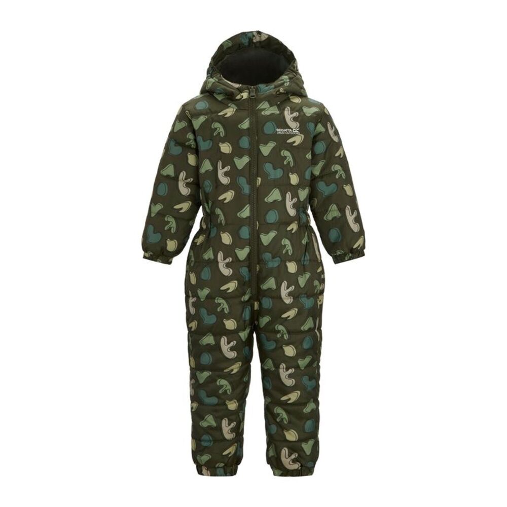 Regatta Childrens/Kids Penrose Splodge Quilted Puddle Suit / Dark Khaki